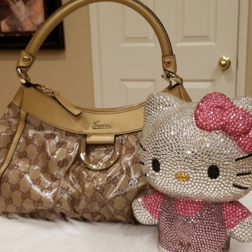 *MINT CONDITION* Gucci Crystal Hobo D Ring…